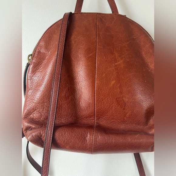 MARGOT NEW YORK BROWN GENUINE LEATHER MINI BACKPACK - Picture 2 of 7